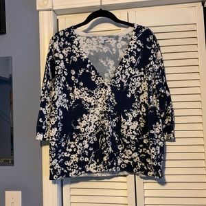 Gap - Navy with White Flowers Sweater/Top